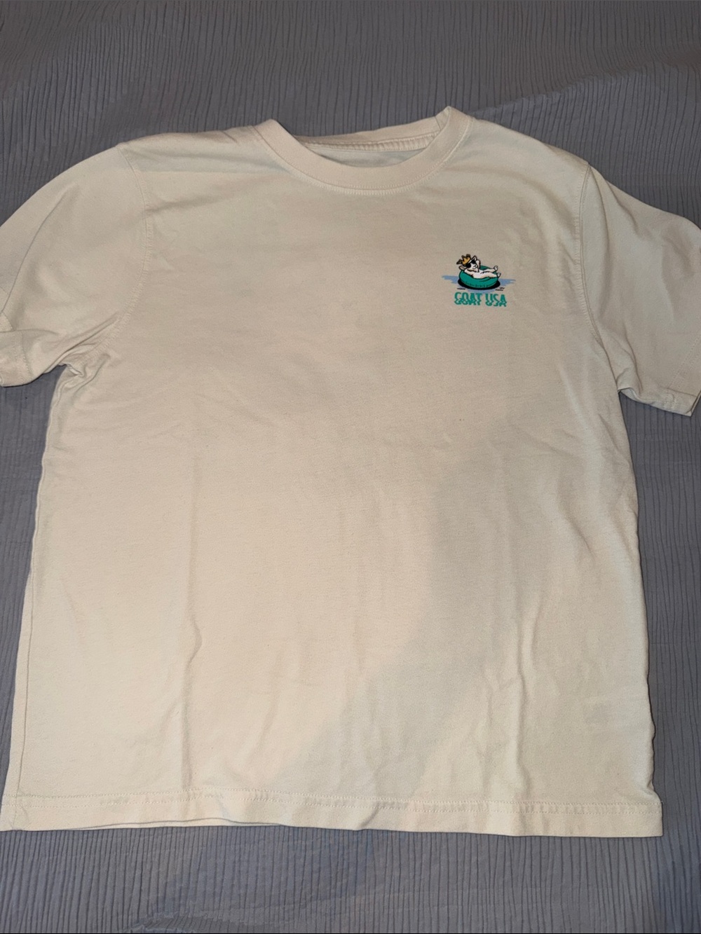 Kids Cream Graphic Tee with Boat Logo